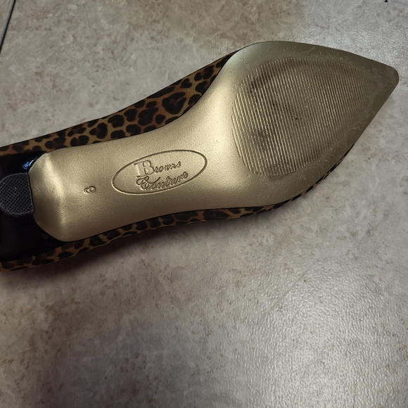 Browns Couture Cheetah / Leopard Print Short Heel Shiny Soul Glossy Heel - Picture 2 of 5